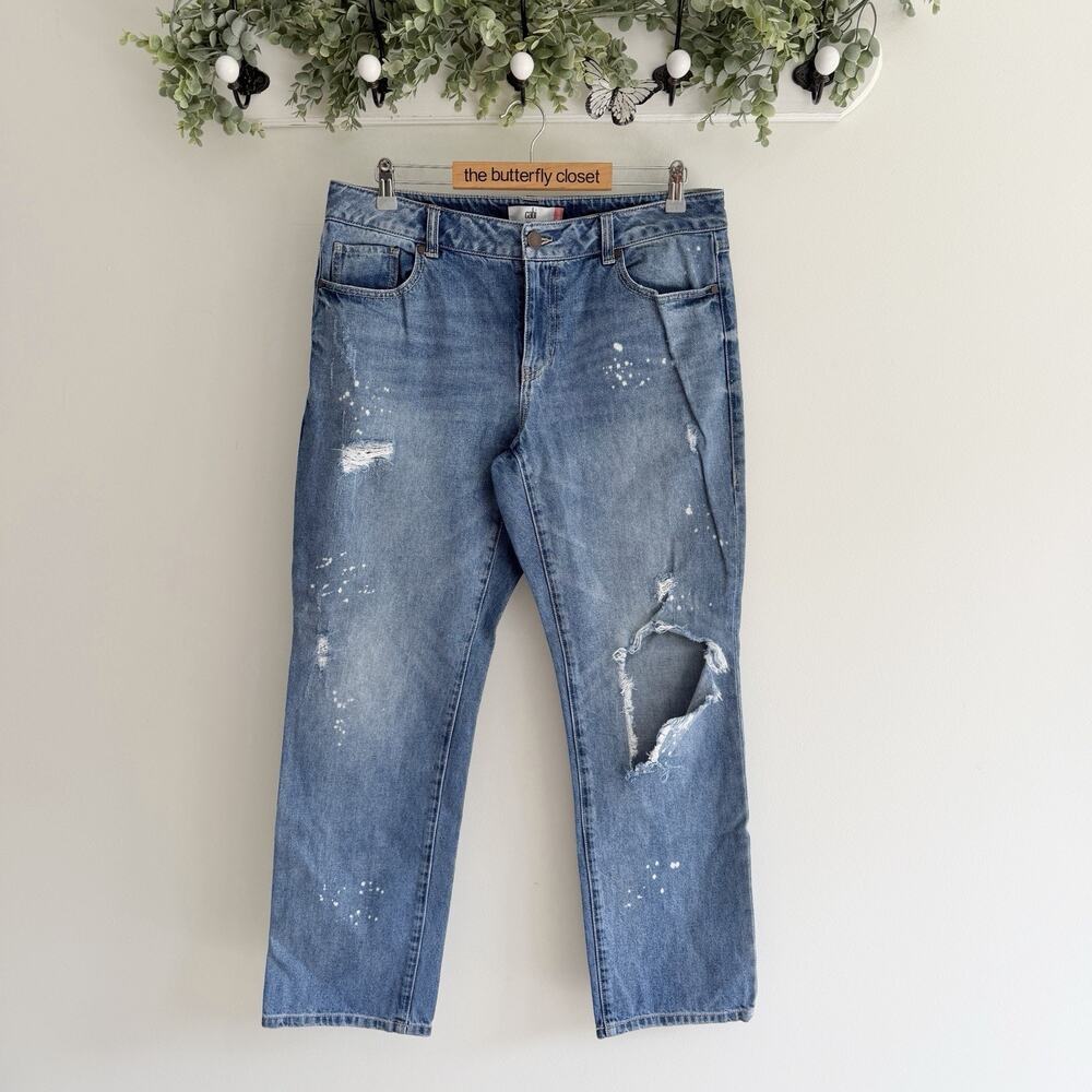 Cabi 100% Bf Distressed Jeans Size 10 preppy academia ab